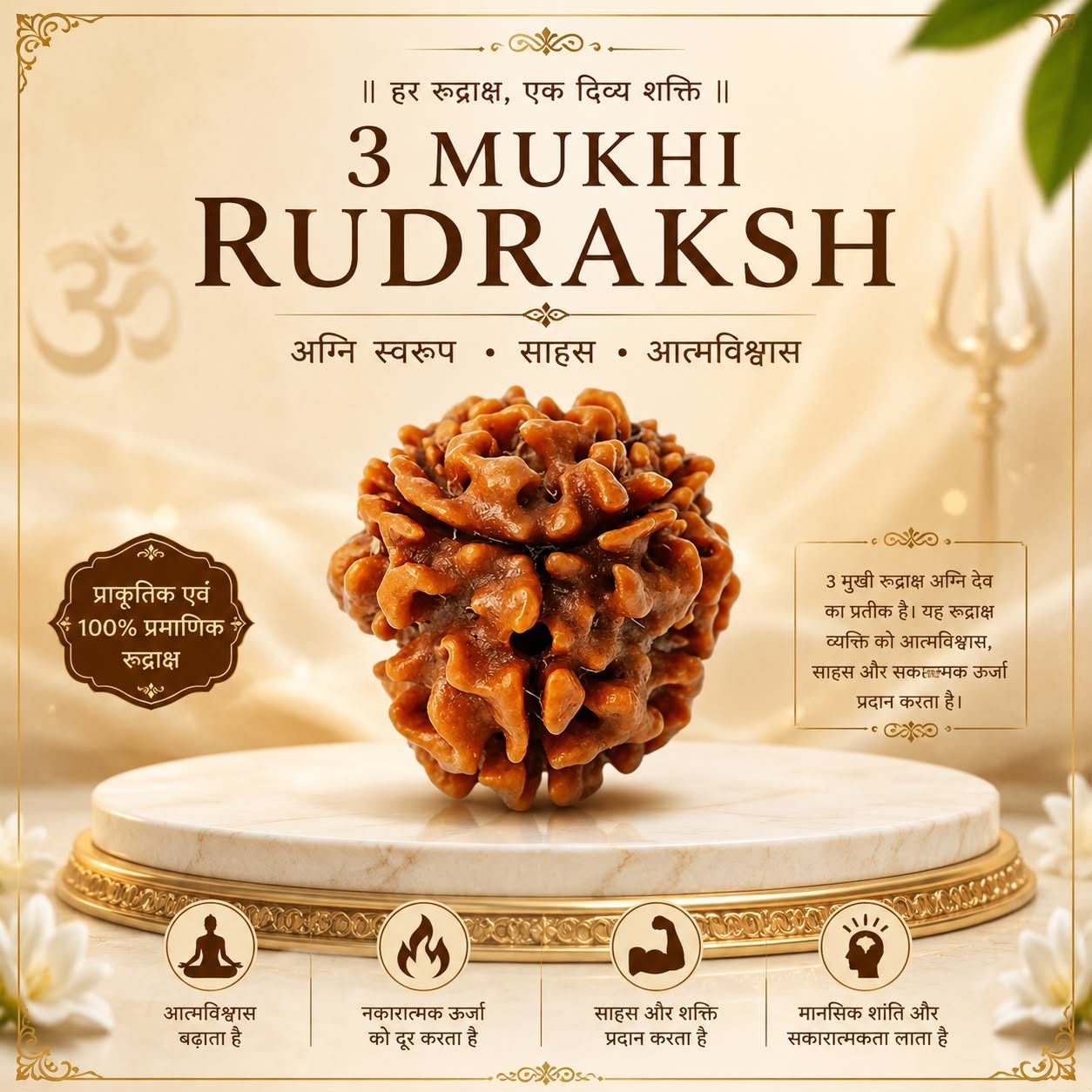 3 Mukhi Rudraksha ( Nepali )